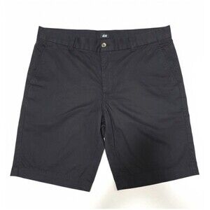 H&M Men's Dark Charcoal Flat Front Shorts.Size 38. 100% Cotton